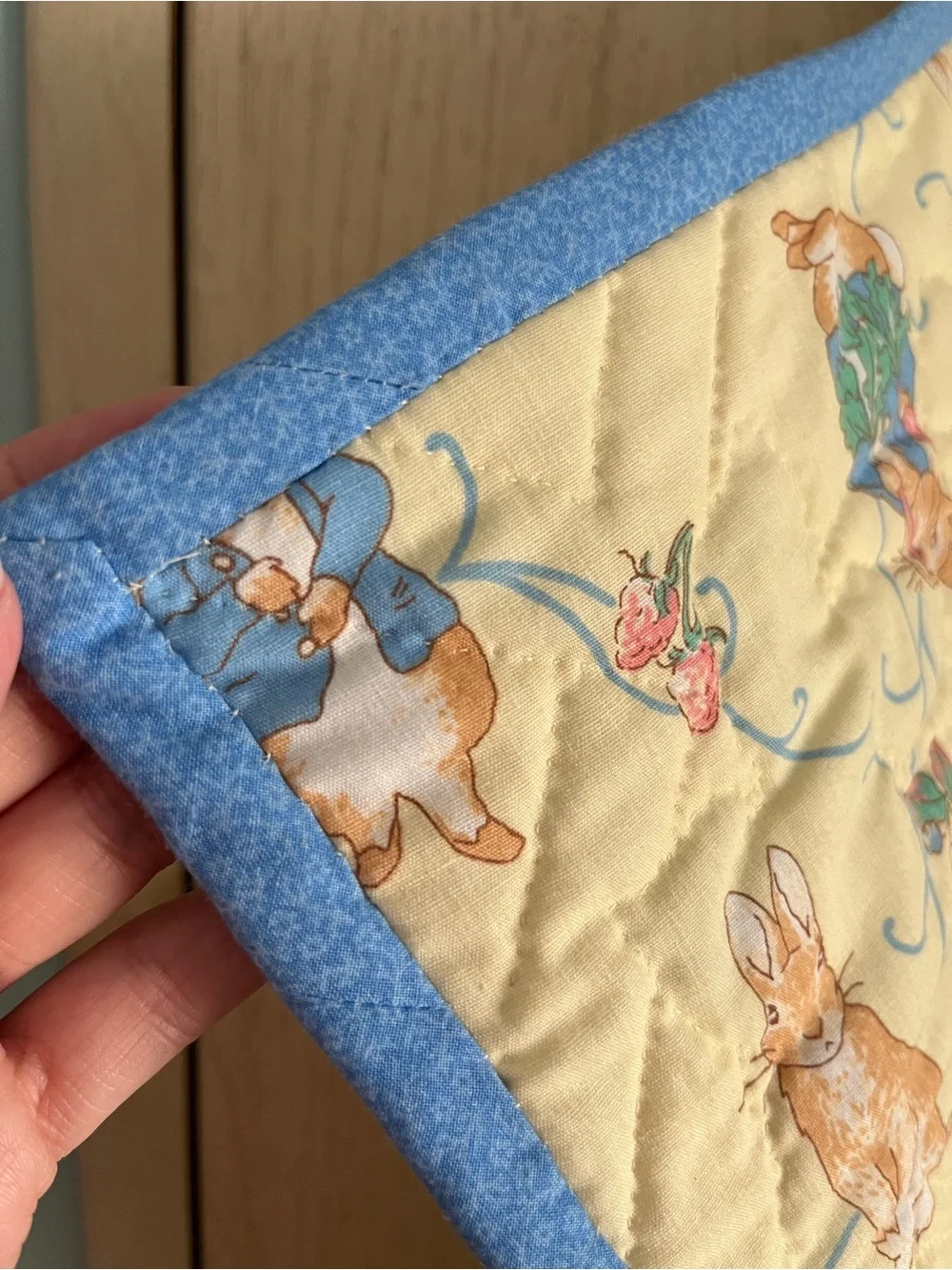Vintage Peter Rabbit Baby Handmade Blanket Quilt 1997